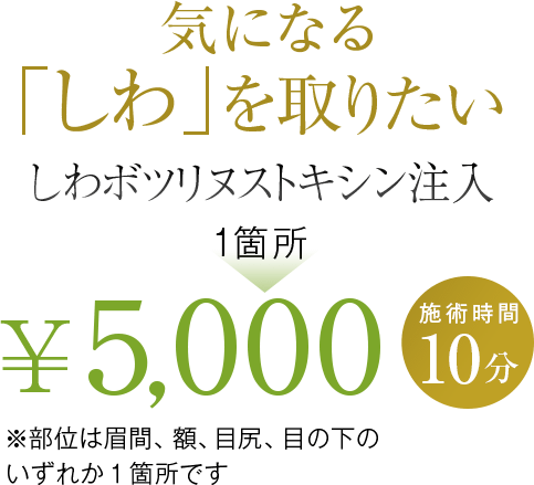 気になる「しわ」をとりたい　しわボツリヌストキシン注入