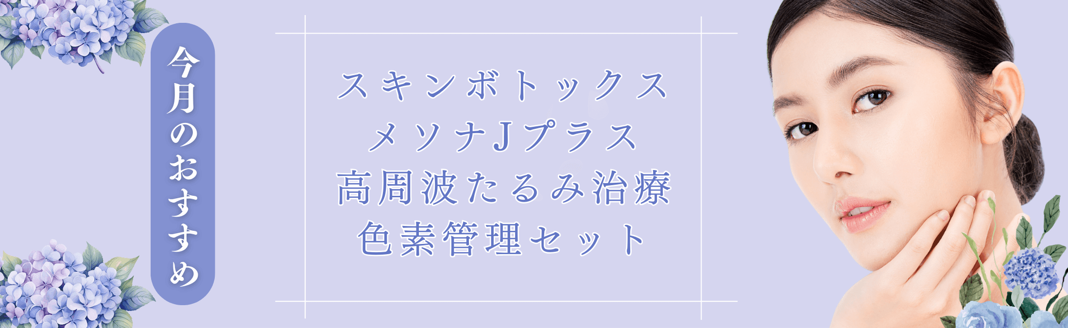 今月のおすすめ スキンボトックス メソナJプラス 高周波たるみ治療 色素管理セット